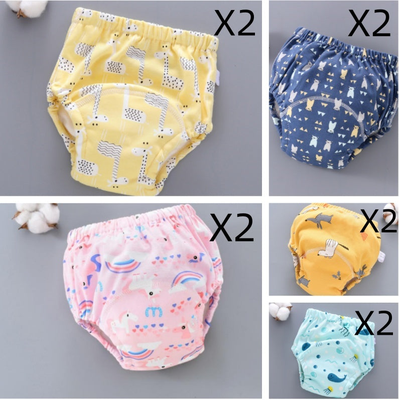 Pantalones de entrenamiento para bebé, lavables, de gasa de 6 capas, para cubrir pañales