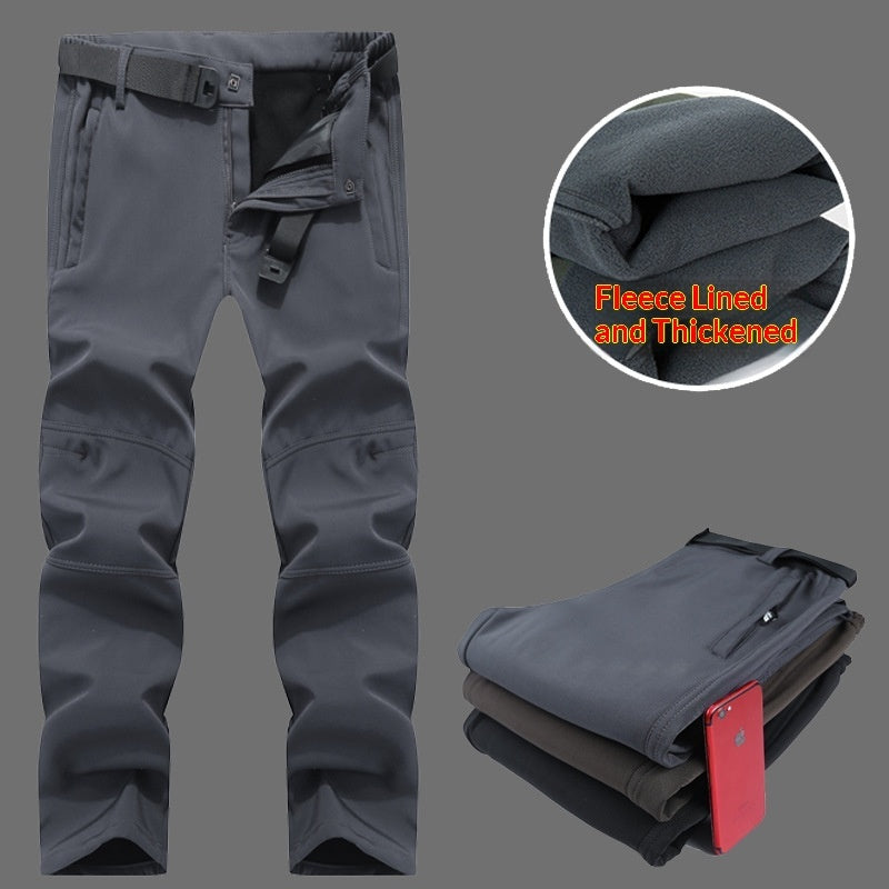 Pantalones tácticos para hombre para clima frío, pantalones softshell para senderismo al aire libre
