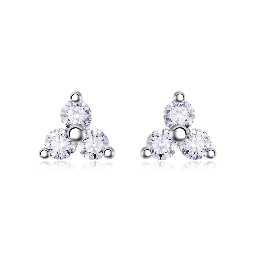Pendientes de plata de ley S925 bañados en platino y con moissanita de alta calidad, joyería de lujo, ligera y moderna.