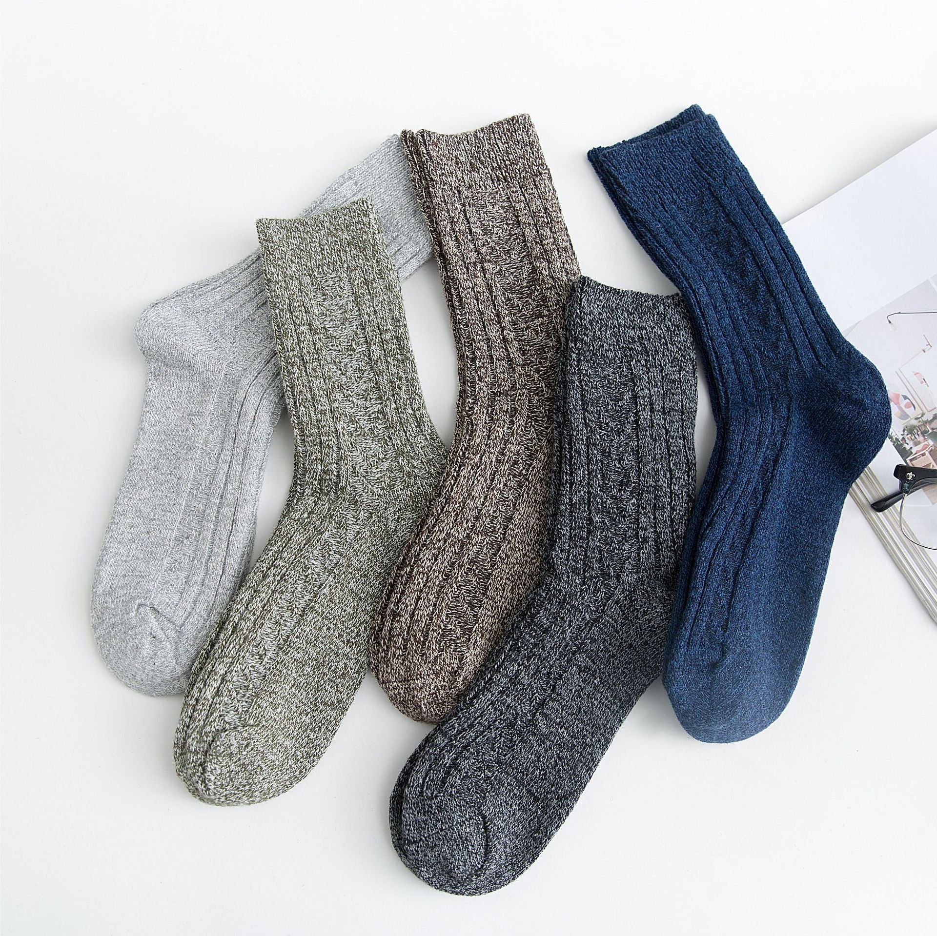 Calcetines de hombre de lana estilo étnico vintage para invierno