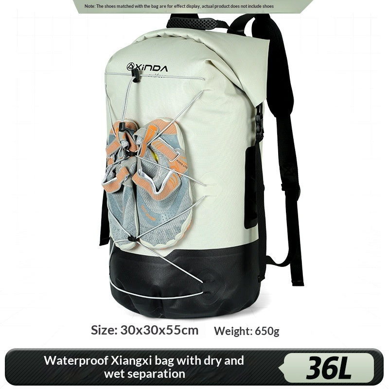 Mochila impermeable IPX7 para exteriores con separación de humedad y humedad