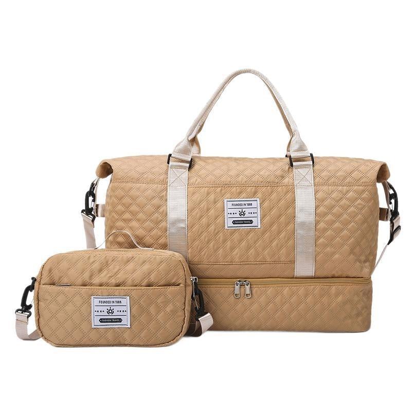 Bolso bandolera de viaje de gran capacidad con asa bordada y acolchado