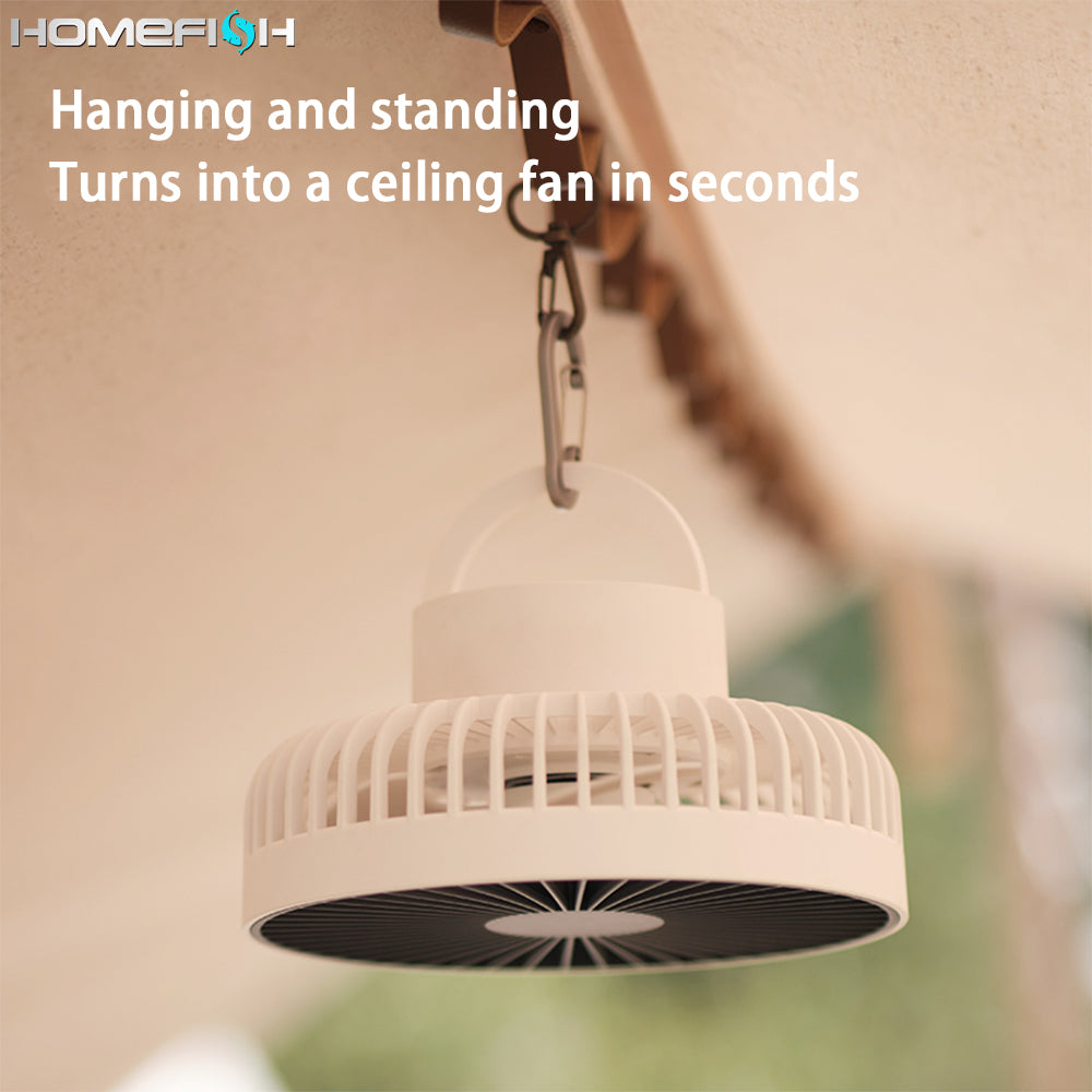 Ventilador de camping con trípode, portátil, de escritorio, para tienda de campaña, para colgar en el techo, pequeño ventilador para exteriores