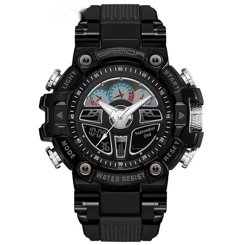 Reloj digital multifunción resistente al agua y moderno para estudiantes.
