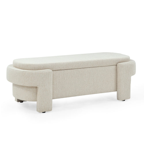 Linen Upholstered Bench Women Casual Fashion Everyday Streetwear