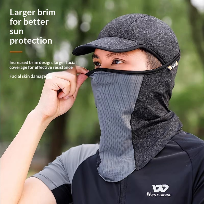 Mascarilla facial transpirable de seda helada con protección solar y resistente al viento para deportes