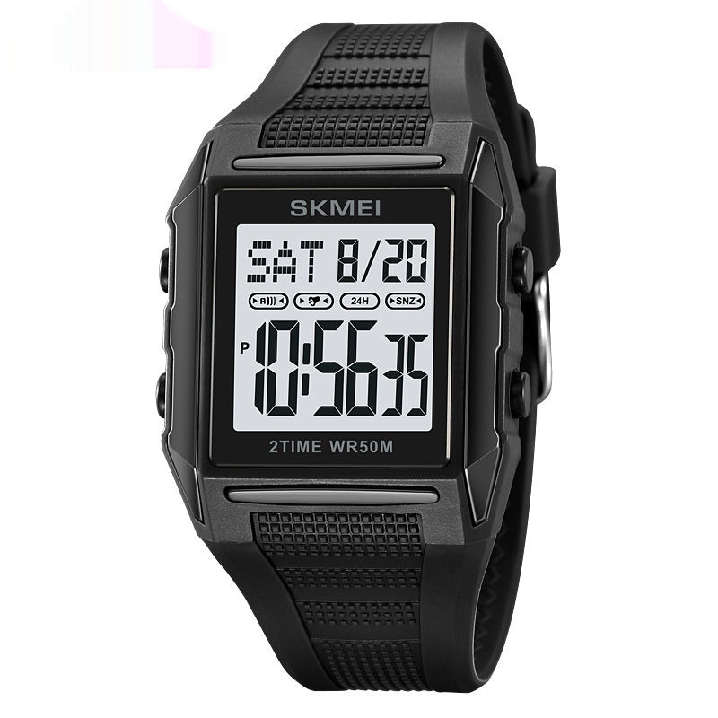 Reloj deportivo electrónico cuadrado, ligero, resistente al agua y luminoso: una opción clásica y elegante.