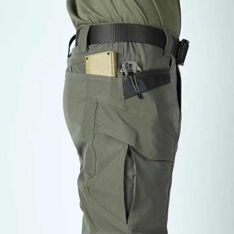 Pantalones de entrenamiento ligeros y multifuncionales para exteriores T1908 con múltiples bolsillos