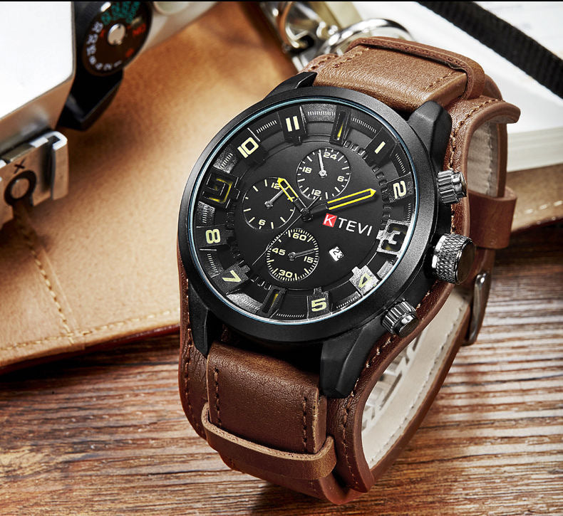 Reloj deportivo coreano de moda para hombre con esfera grande y llamativa para estudiantes.