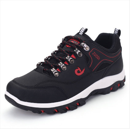 Zapatos de senderismo con bloques de color para hombre, ideales para aventuras al aire libre en primavera y verano.