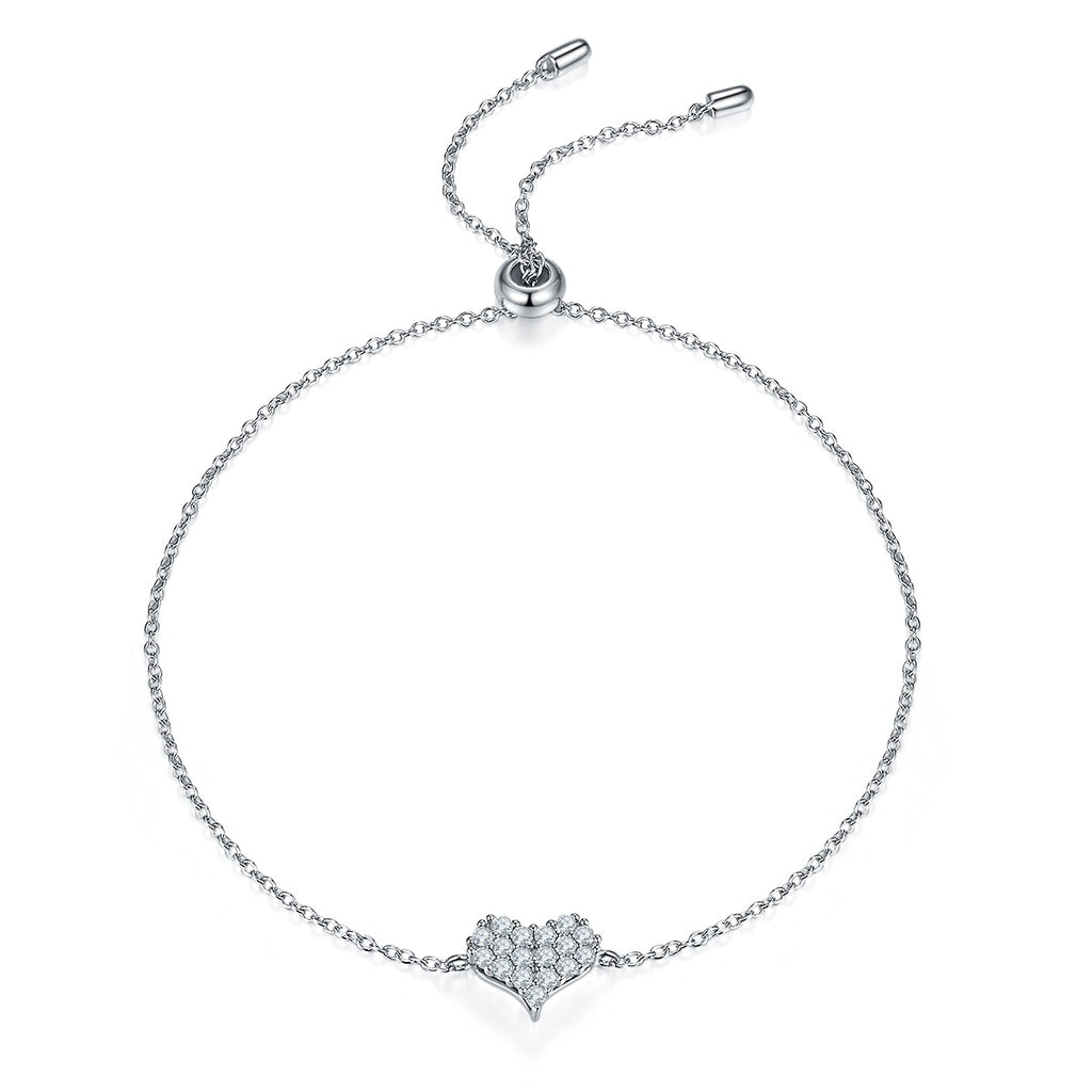 Set With Top quality Moissanite This Luxurious And Fashionable Light Luxury Jewelry Silver Bracelet Is Made Of Silver Electroplated With Platinum