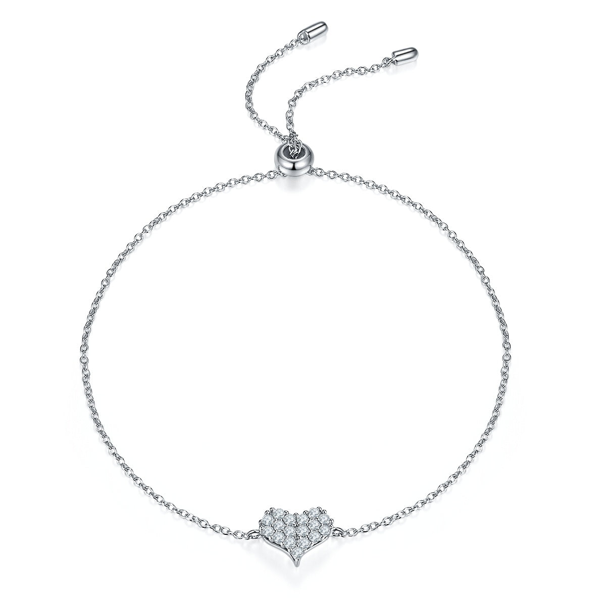 Set With Top quality Moissanite This Luxurious And Fashionable Light Luxury Jewelry Silver Bracelet Is Made Of Silver Electroplated With Platinum