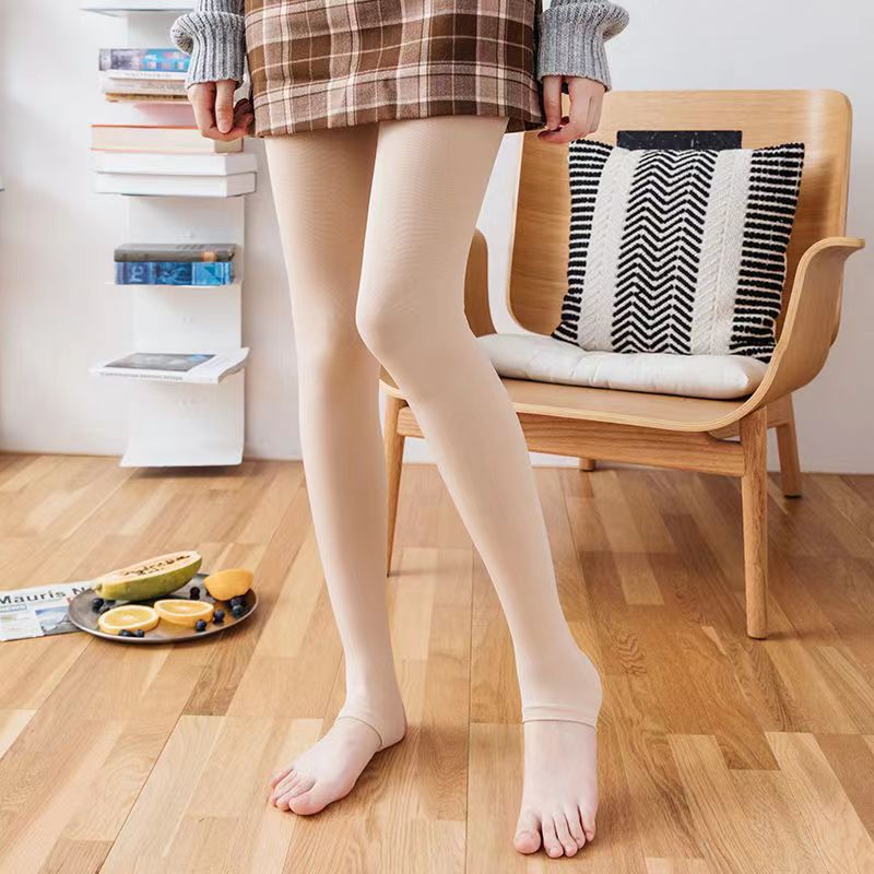 Leggings negros transparentes con forro polar de talla grande