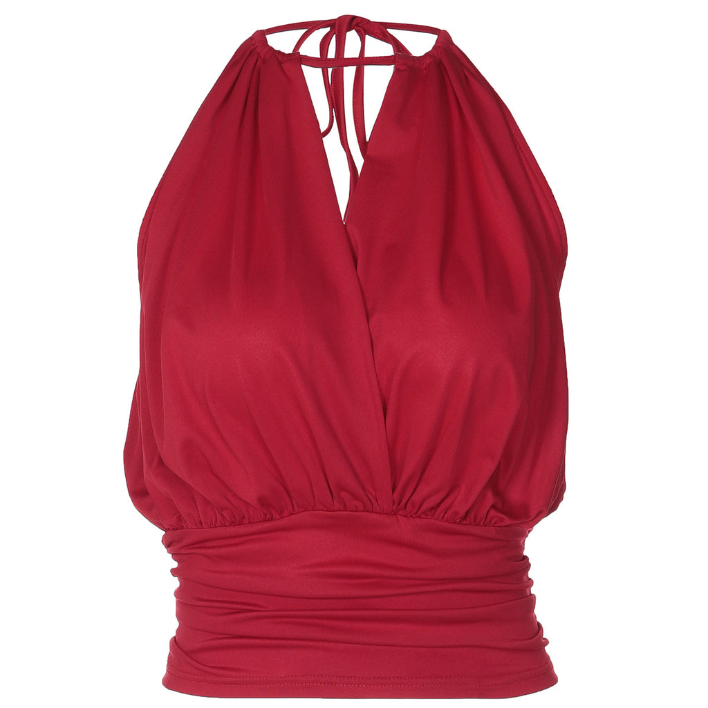 Sexy Deep V-Neck Camisole Womens Fashion Waist-Cinching Lace-Up Bustier