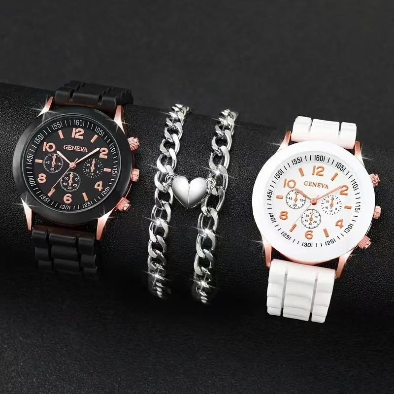 Conjunto de 4 piezas de relojes clásicos de moda para parejas más vendidos
