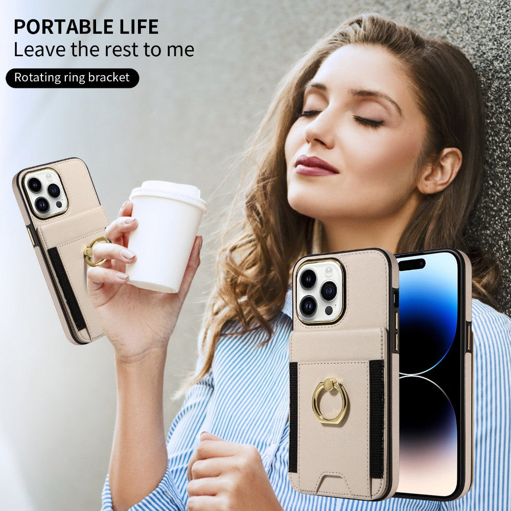 Estuche flexible para teléfono con cámara y anillo