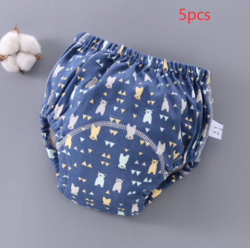 Pantalones de entrenamiento para bebé, lavables, de gasa de 6 capas, para cubrir pañales
