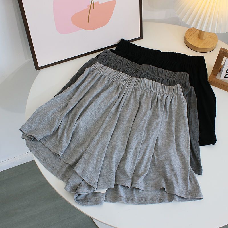 Falda-pantalón informal holgado de cintura alta para mujer