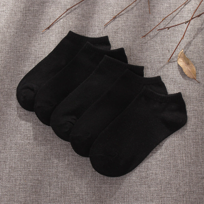Calcetines tobilleros de corte bajo, transpirables, de algodón, de color liso, de verano, de negocios, modernos, absorbentes del sudor y de corte bajo.