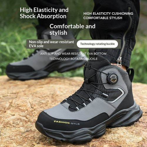 Zapatos de seguridad cómodos y duraderos con hebilla giratoria de liberación rápida