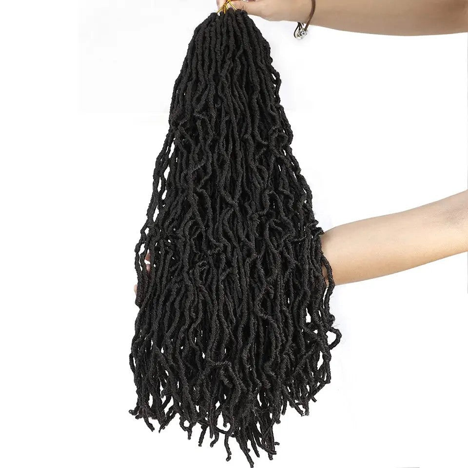 Peluca de fibra química de crochet con lombriz de tierra