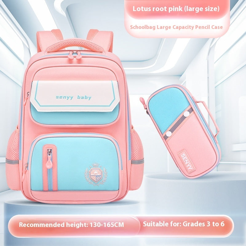 Mochila infantil con protección para la columna vertebral, impermeable, de tela Oxford de gran capacidad