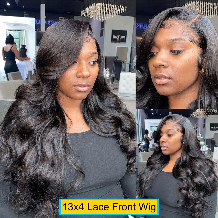 Pelucas de cabello humano con ondas corporales y encaje frontal completo de 360 ​​grados