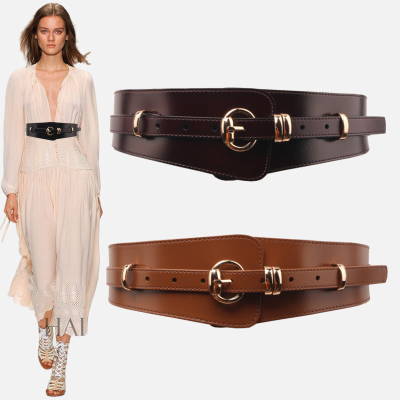 Abrigo de moda otoño-invierno con cinturón ancho