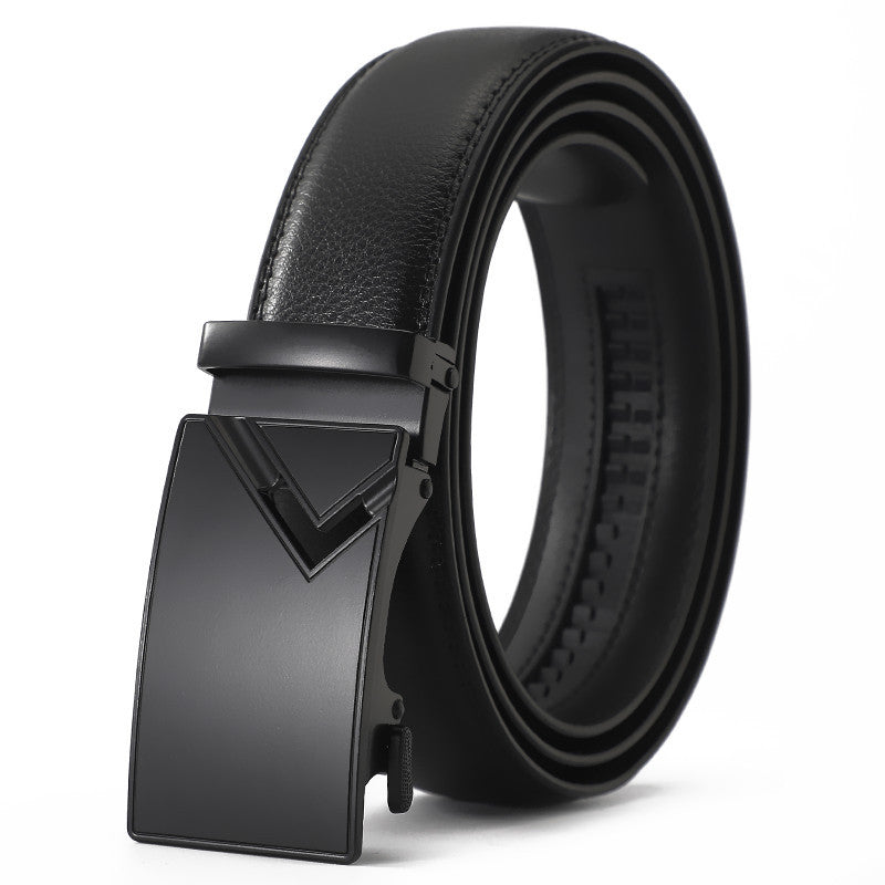 Cinturón de cuero genuino para hombre con hebilla automática