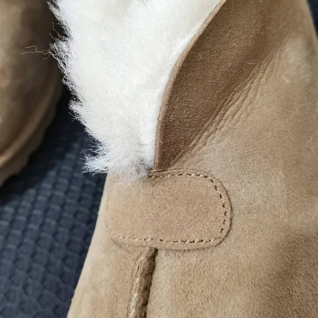 Botas de nieve de ante y piel de moda para mujer