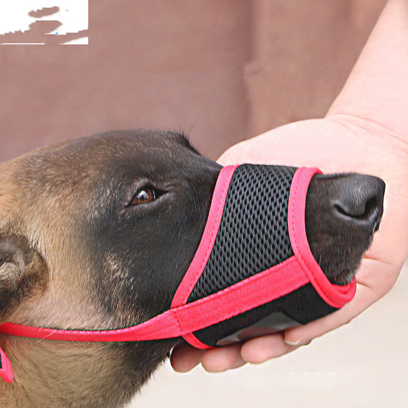 Cubrebocas para evitar comer indiscriminadamente a un perro labrador grande