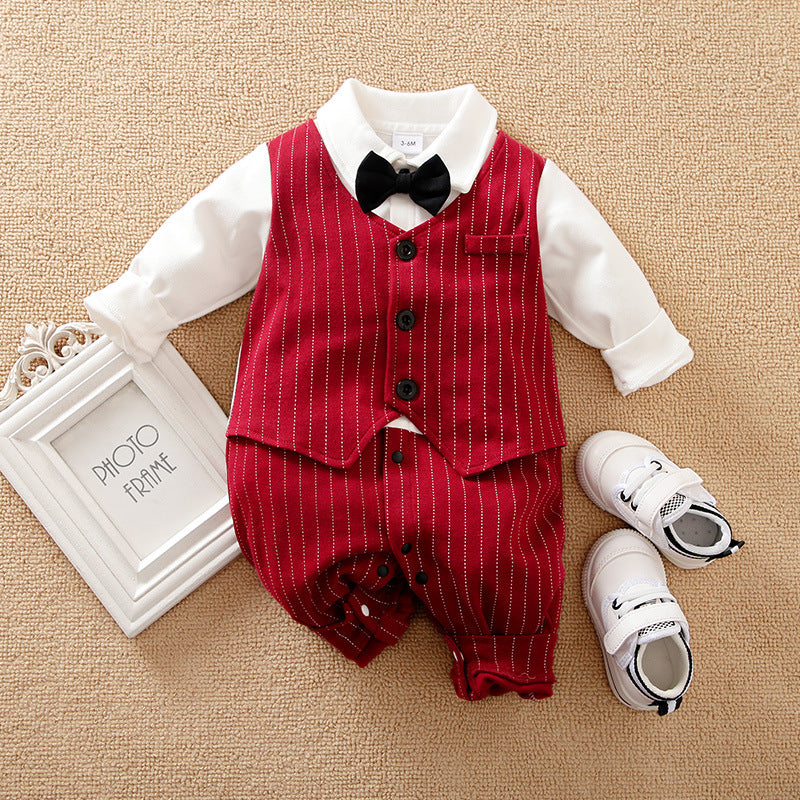 Mono de caballero para bebé niño Ropa de otoño para bebé