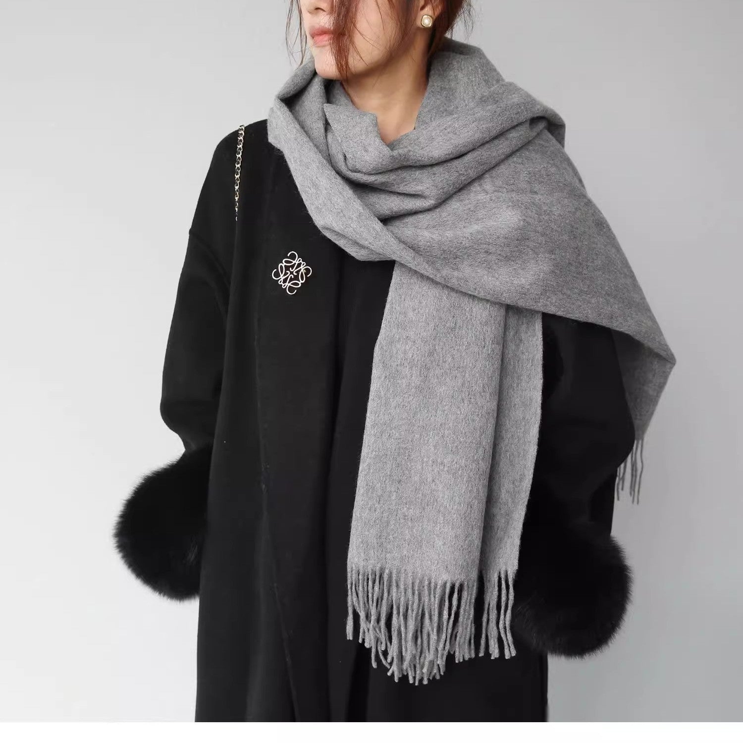 Polaina de cuello extra gruesa, cálida, versátil y de color sólido para hombre
