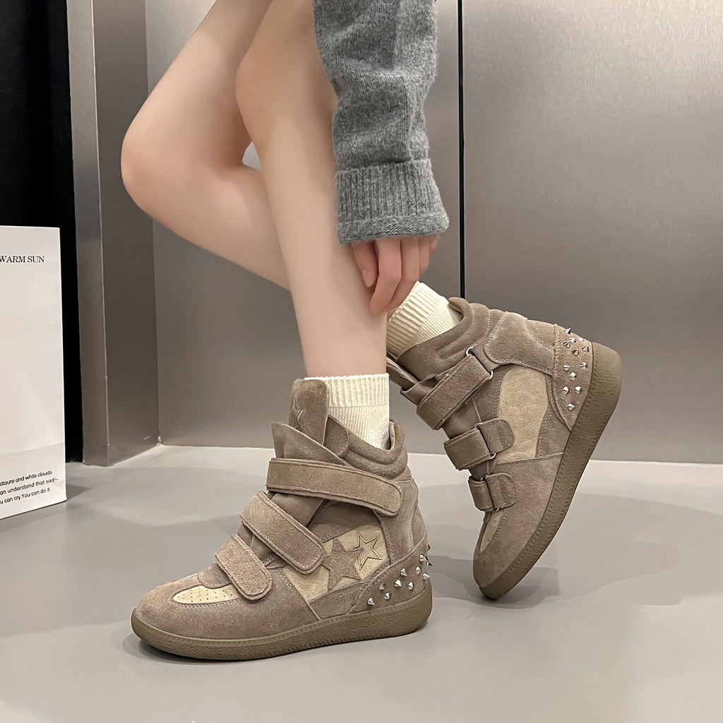 Zapatos casuales de caña alta con suela gruesa y tacón oculto para mujer