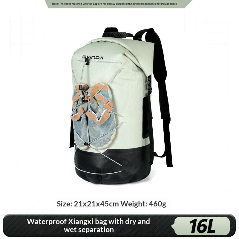Mochila impermeable IPX7 para exteriores con separación de humedad y humedad