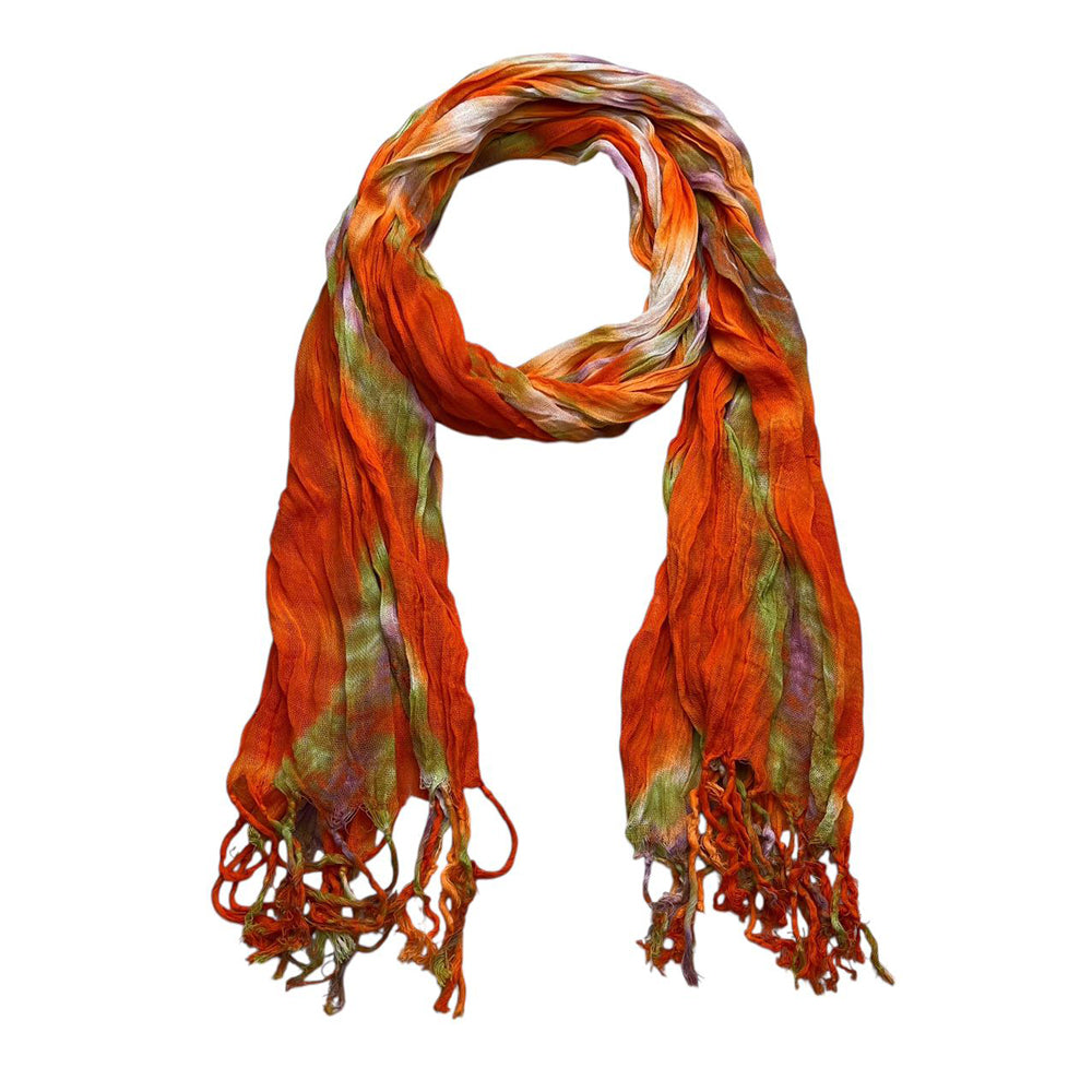 2pcs Lightweight Dress Scarf,Bold Orange Red Floral Pattern,pop To Neutrals,Versatile Everyday Scarf ,Pairs With All Casual Outfits,Office Appropriate Subtlety For Women Men