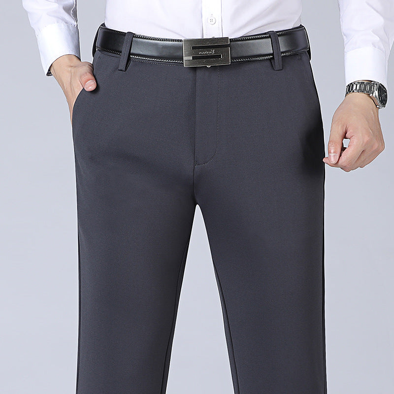 Pantalones casuales rectos de negocios elásticos para hombre