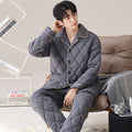 Ropa de estar por casa acolchada de tres capas para hombre, ideal para otoño e invierno, tanto en interiores como en exteriores.