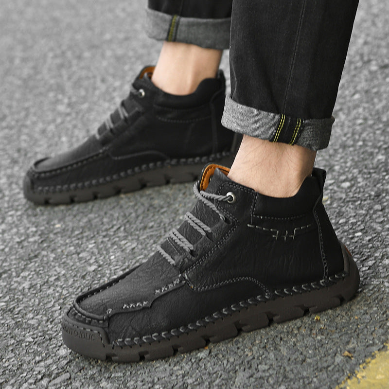 Zapatos casuales retro de terciopelo y algodón cálidos para hombre