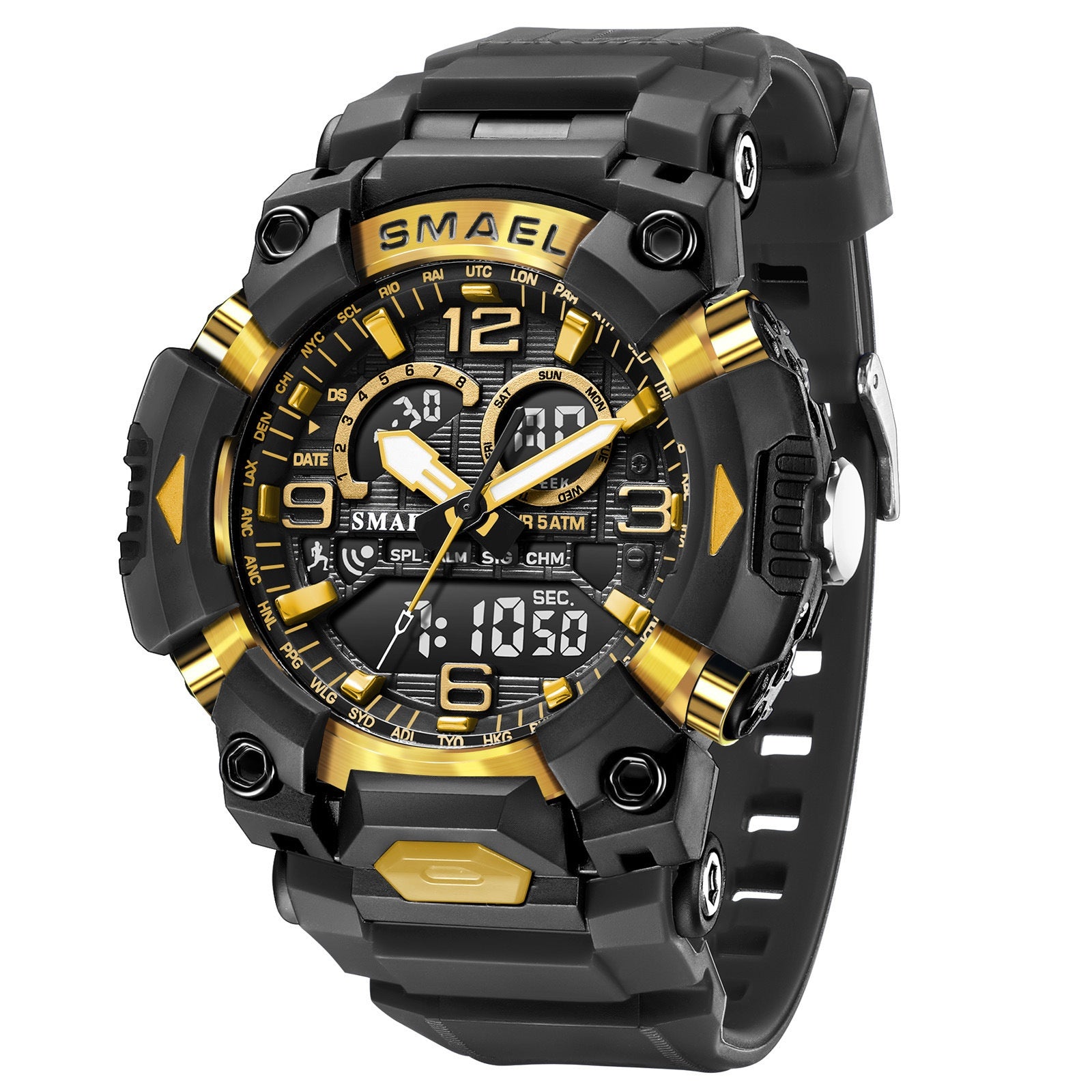 Reloj de aleación moderno para hombre para una medición precisa del tiempo.