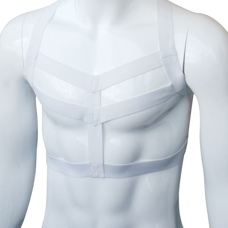 Mens Harness Bondage Costume Halter Neck Elastic