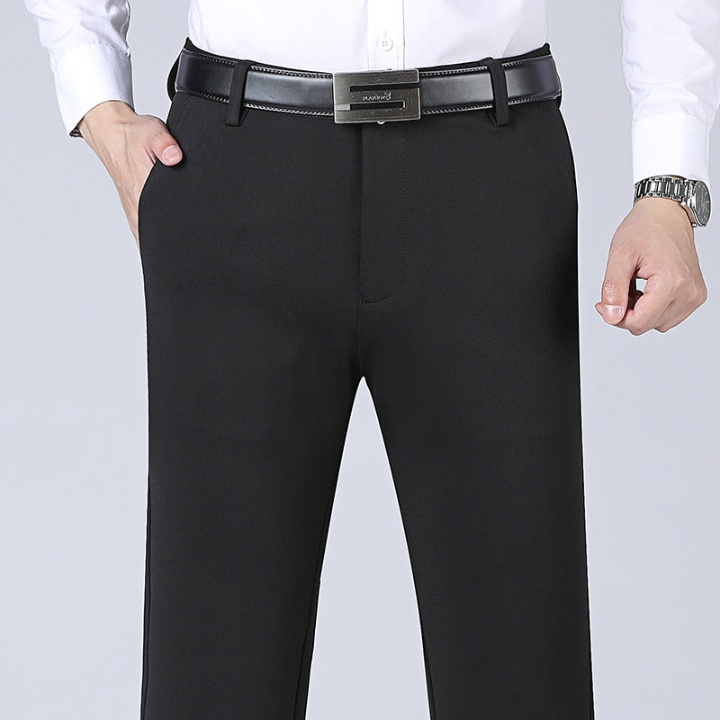 Pantalones casuales rectos de negocios elásticos para hombre