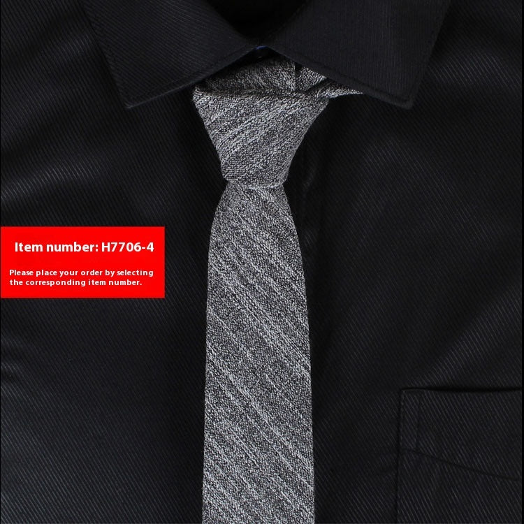 Corbata estrecha de algodón de estilo coreano de color liso para hombre, de 6 cm, para uso formal, informal, de negocios y boda