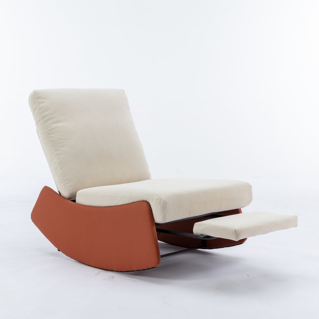 Sillón mecedor reclinable moderno, cómodo sillón mecedor para guardería con reposapiés, sillón de lectura decorativo, tapizado