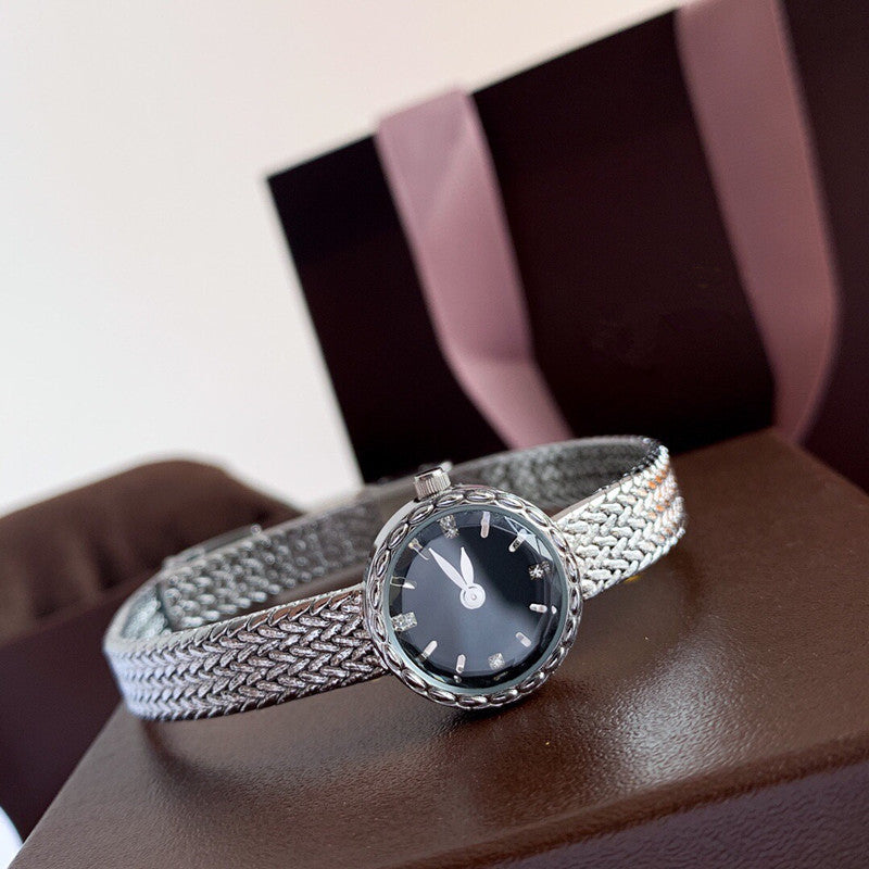 Reloj cuadrado vintage para mujer: un delicado diseño mini cuadrado con motivo de gavilla de trigo.