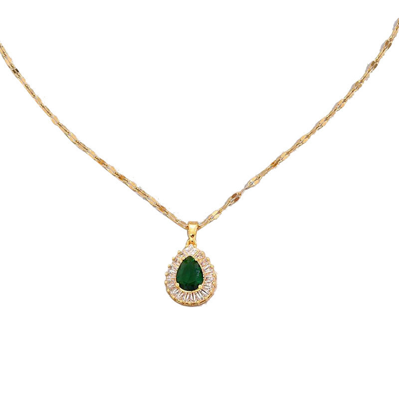 Collar y pendientes de traje blanco de jade estilo retro de Hong Kong, joyería que combina con todo.