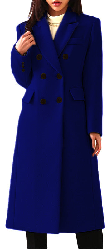 Nuevo abrigo sencillo de lana para mujer otoño-invierno