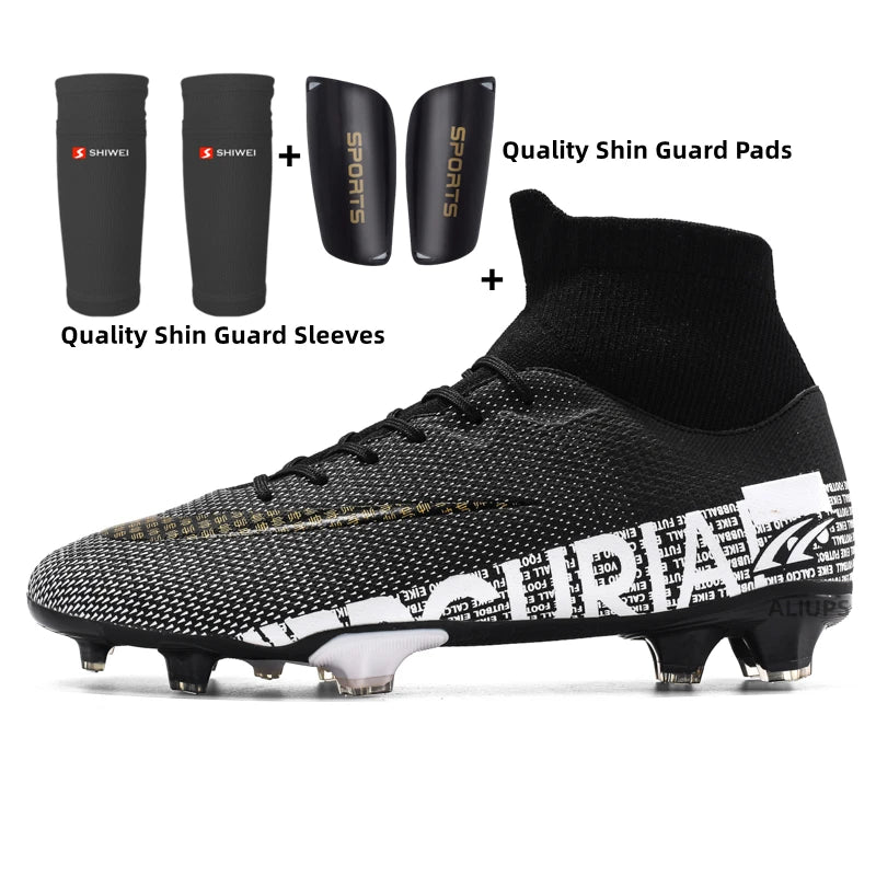 Zapatillas de fútbol de caña alta para hombre y mujer, con clavos rotos, tacos cortos AG, clavos largos TF, zapatillas de entrenamiento deportivas