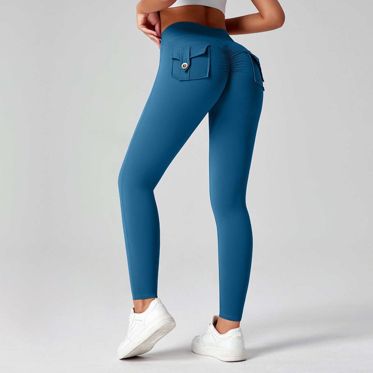 Pantalones de yoga para mujer, de cintura alta, elásticos y ajustados, que realzan los glúteos.