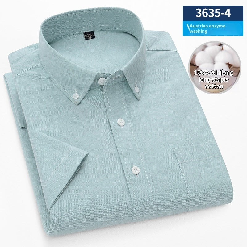 Men's Cotton Plaid Oxford Stripe Shirt